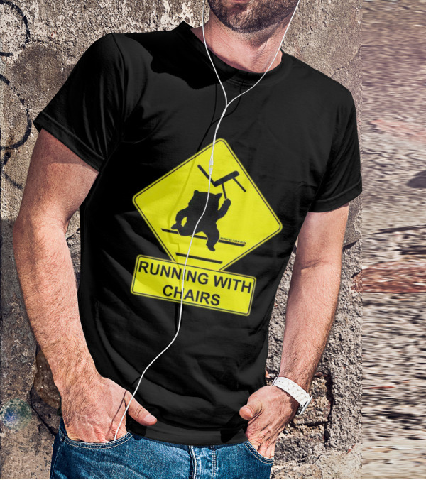 Nafo Fella Running With Chairs Caution Sign T-Shirt