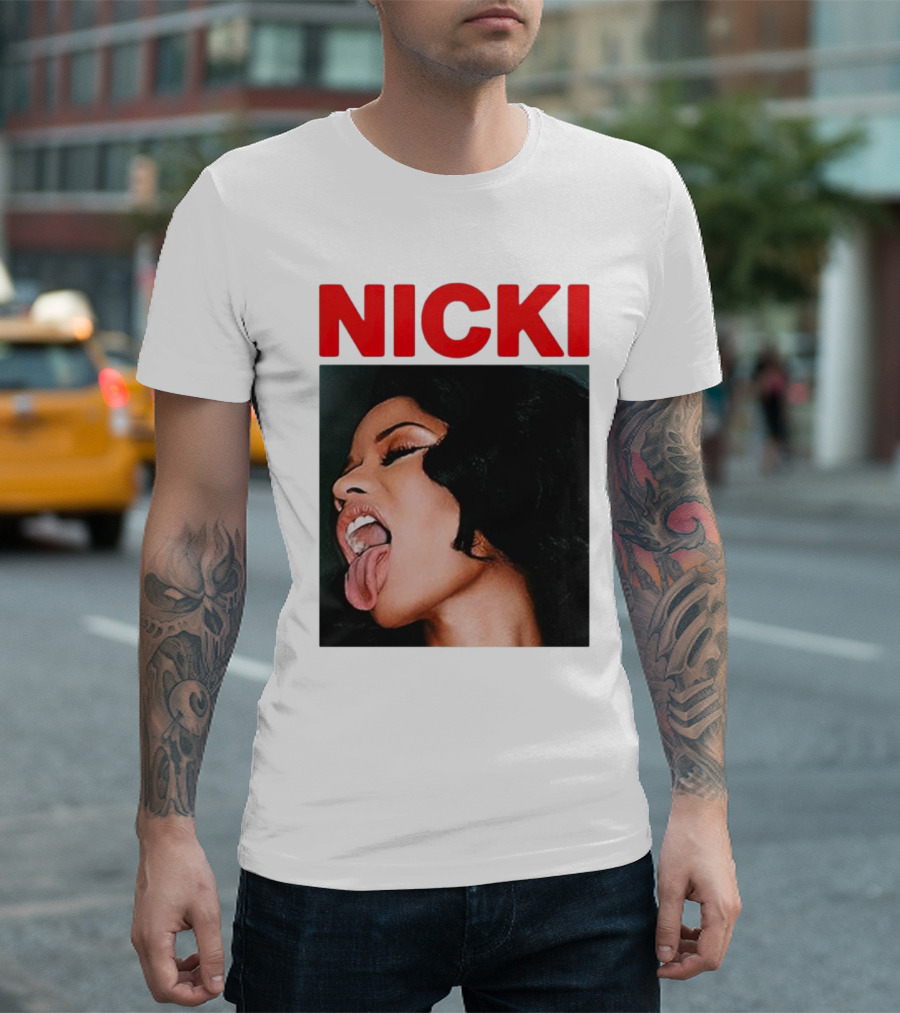 Nicki Sticking Out Tongue Image T-Shirt