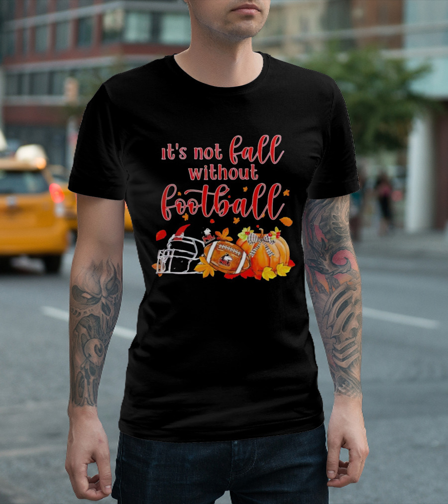 Northern Illinois Huskies It's Not Fall Without Football Helmet Pumpkin Leaves T-Shirt