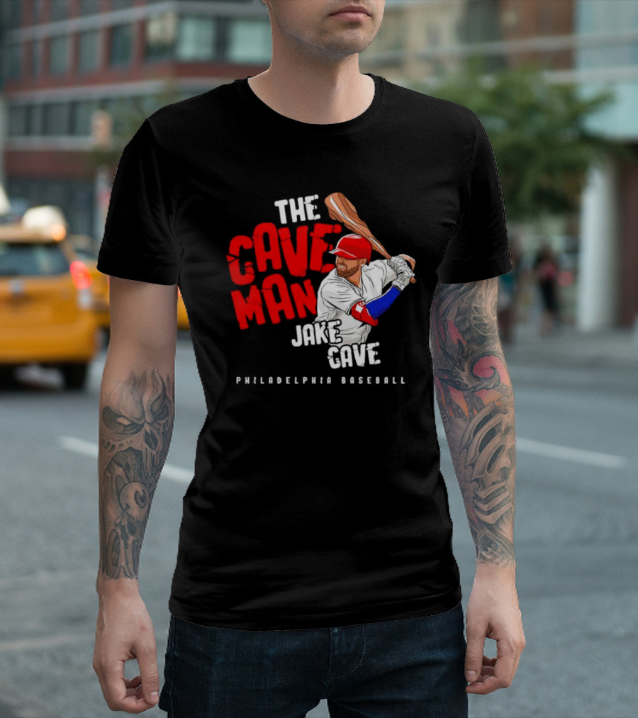 Jake Cave The Caveman Philadelphia Baseball Player T-Shirt