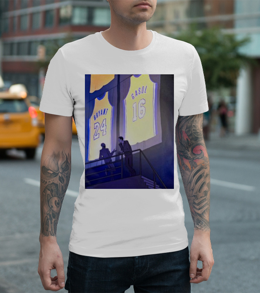 Bryant 24 Gasol 16 Purehoop Jack Perkins Hermanos T-Shirt