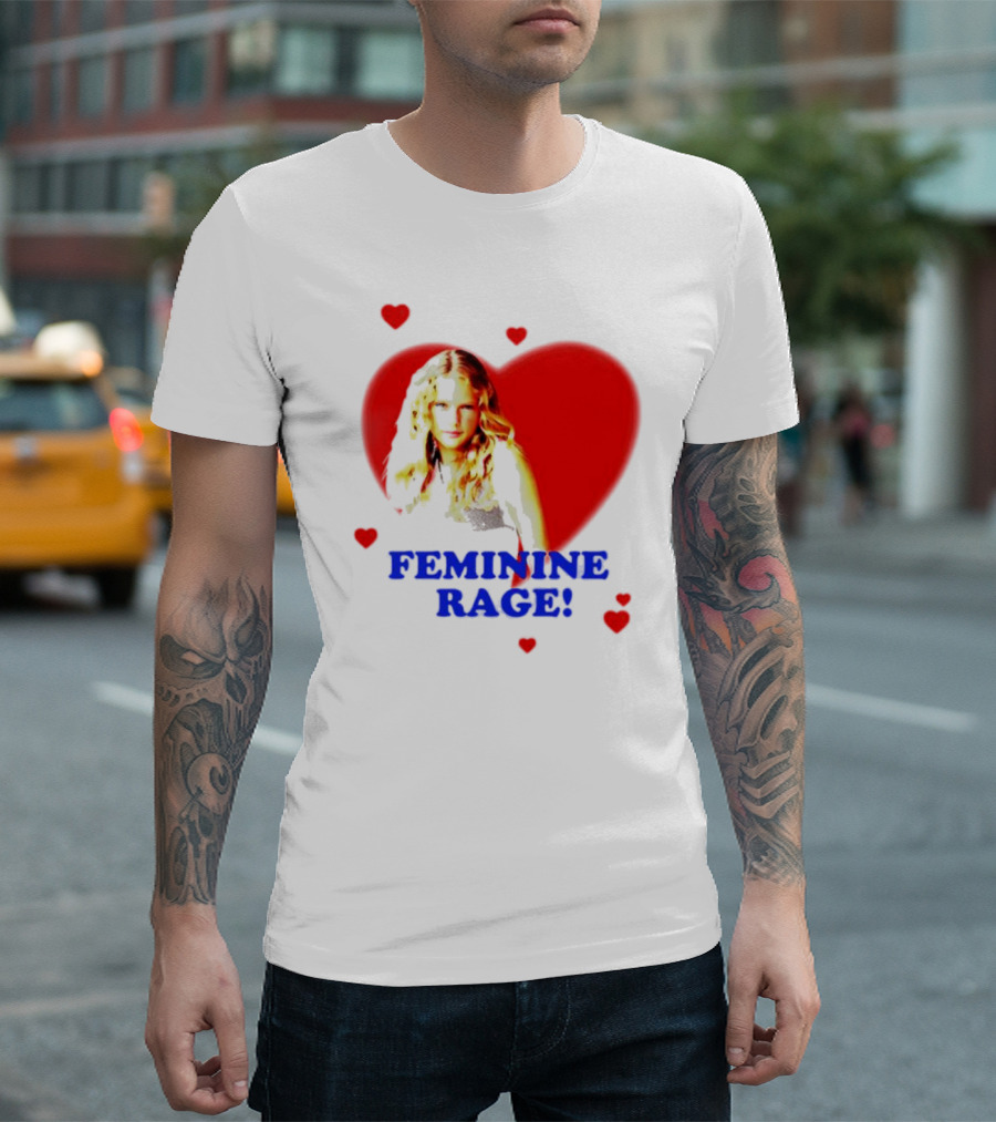 Sabrina Carpenter Feminine Rage Red Heart Iconic Look T-Shirt