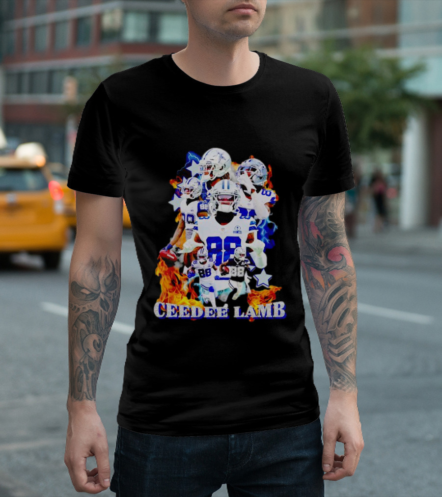 CEEDDEE LAMB 88 Cowboys Fire Stars Collage T-Shirt