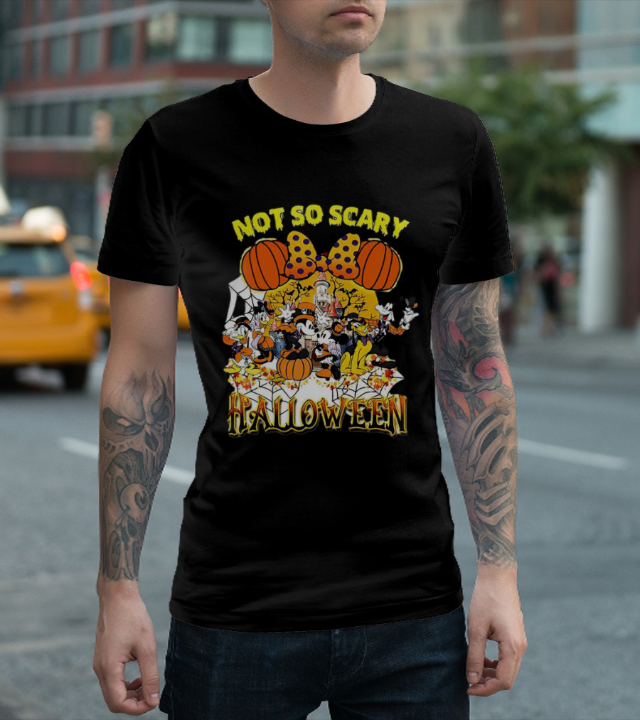 Not So Scary Halloween Disney Characters Pumpkins and Polka Dots T-Shirt