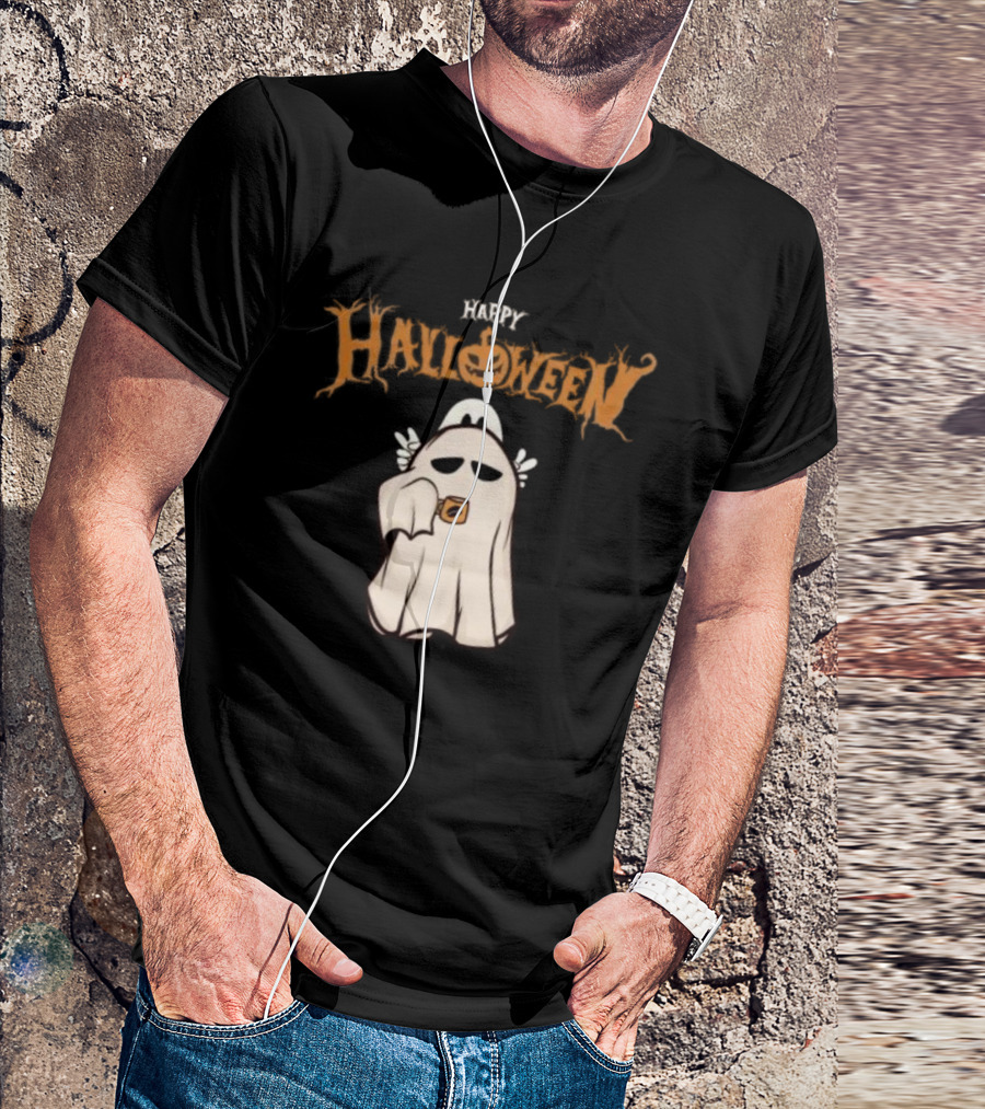 Happy Halloween Ghost Coffee Pumpkin T-Shirt