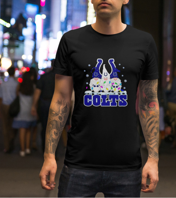 Indianapolis Colts Christmas Gnomes Football T-Shirt