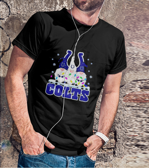 Indianapolis Colts Christmas Gnomes Football T-Shirt