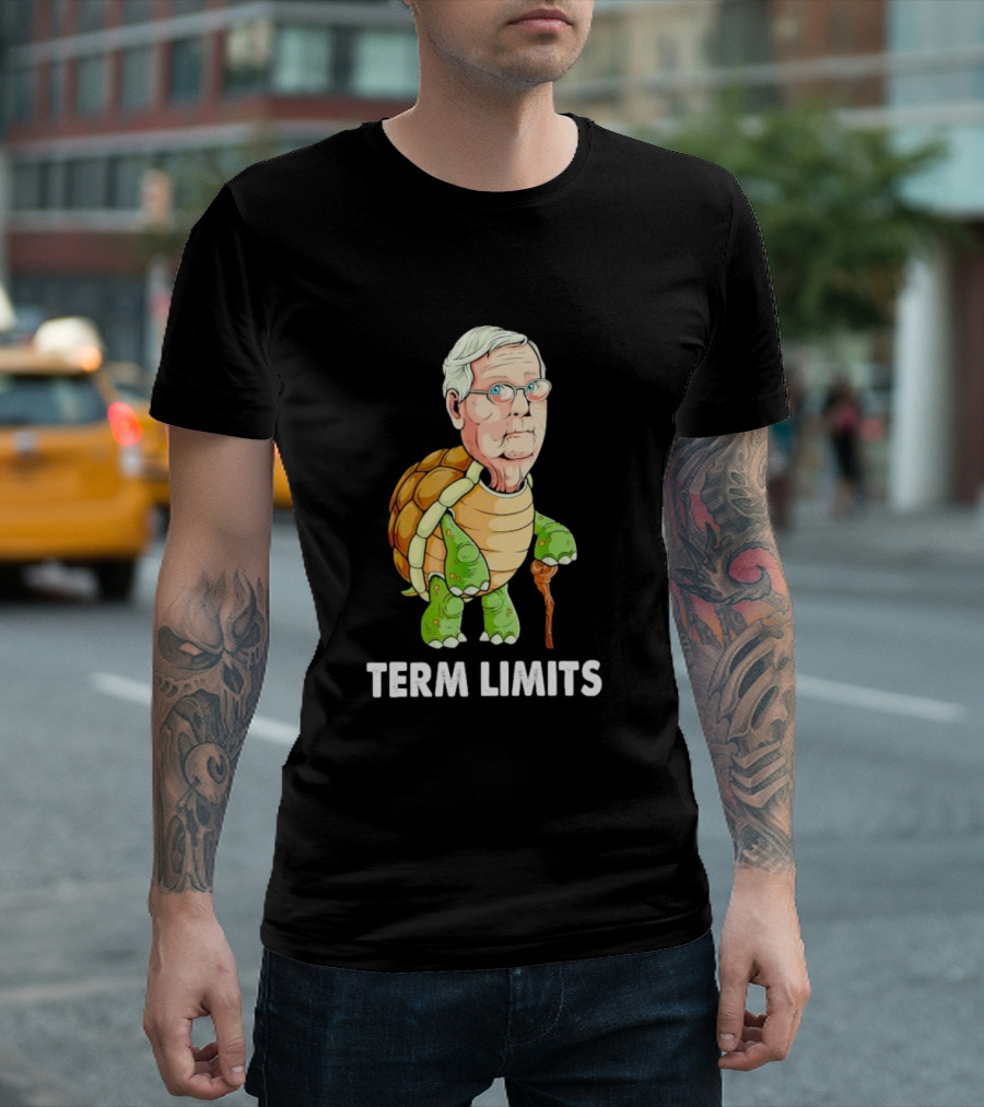 Mitch McConnell Turtle Illustration Term Limits T-Shirt