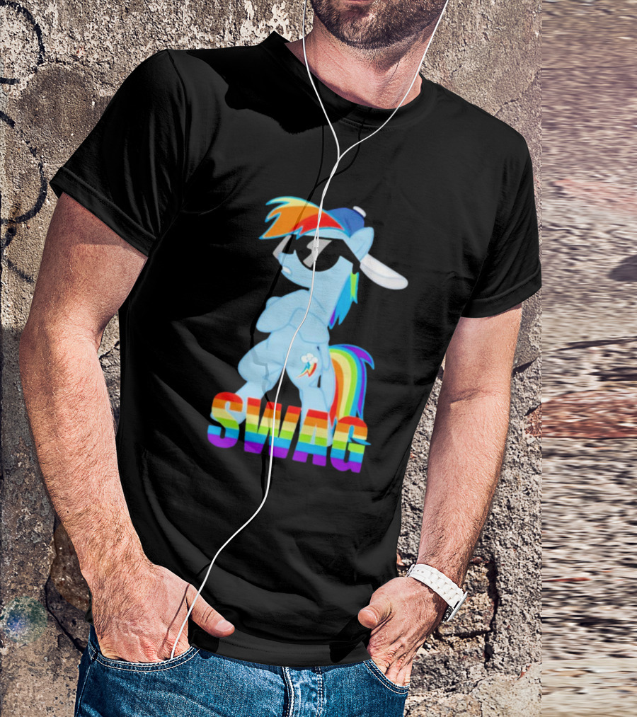 Rainbow Dash Swag With Pony And Cap T-Shirt