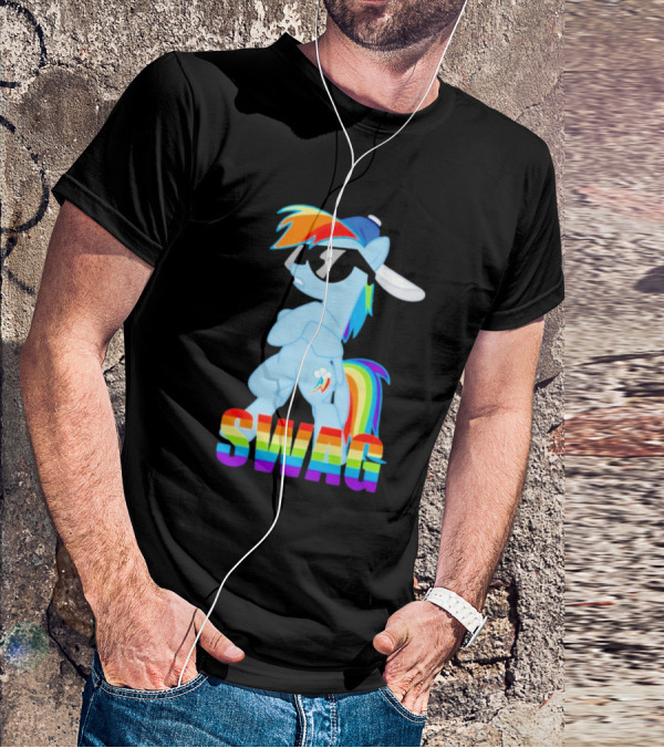 Rainbow Dash Swag With Pony And Cap T-Shirt