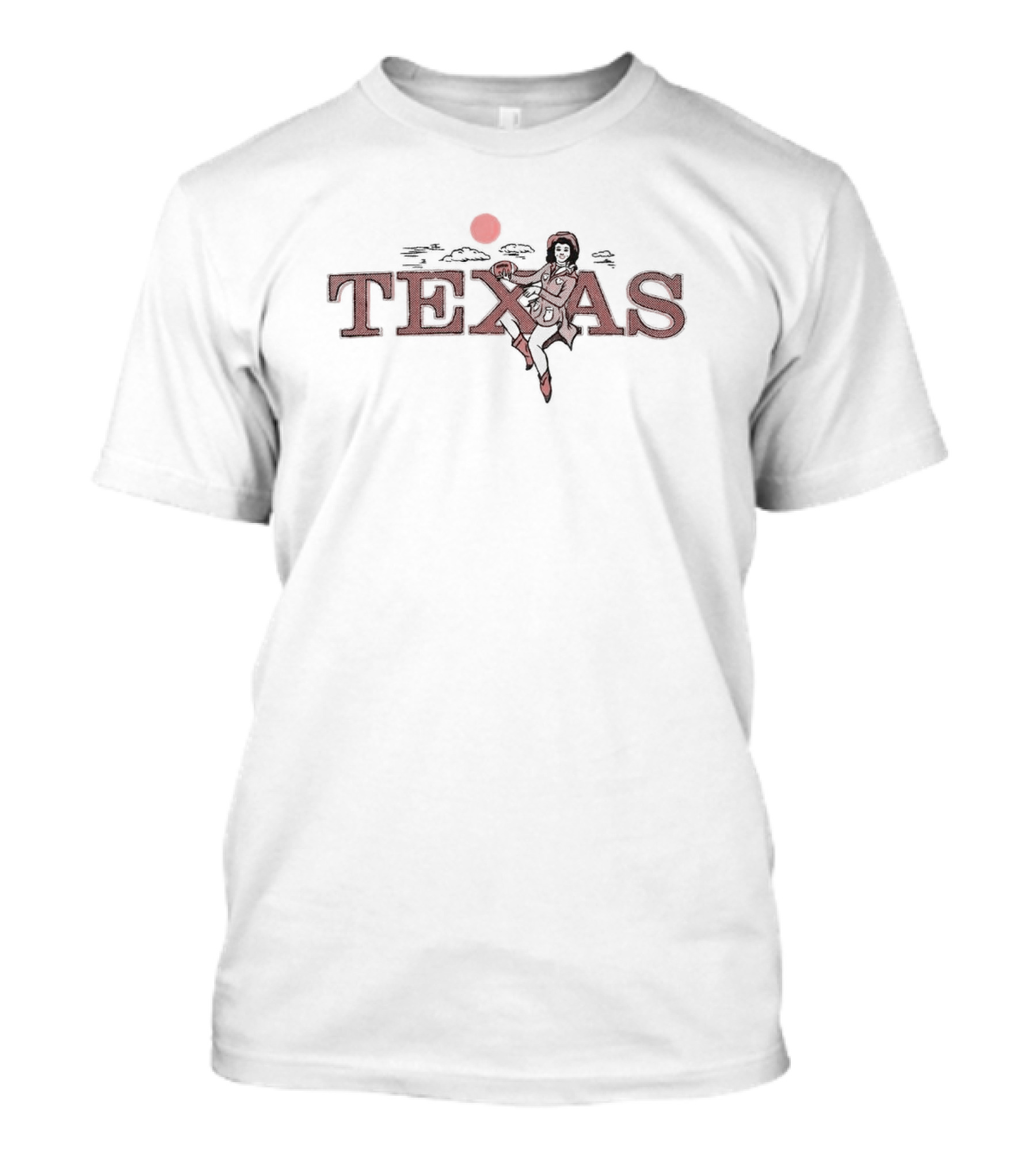Texas Cowgirl Football Sunset Scene T-Shirt