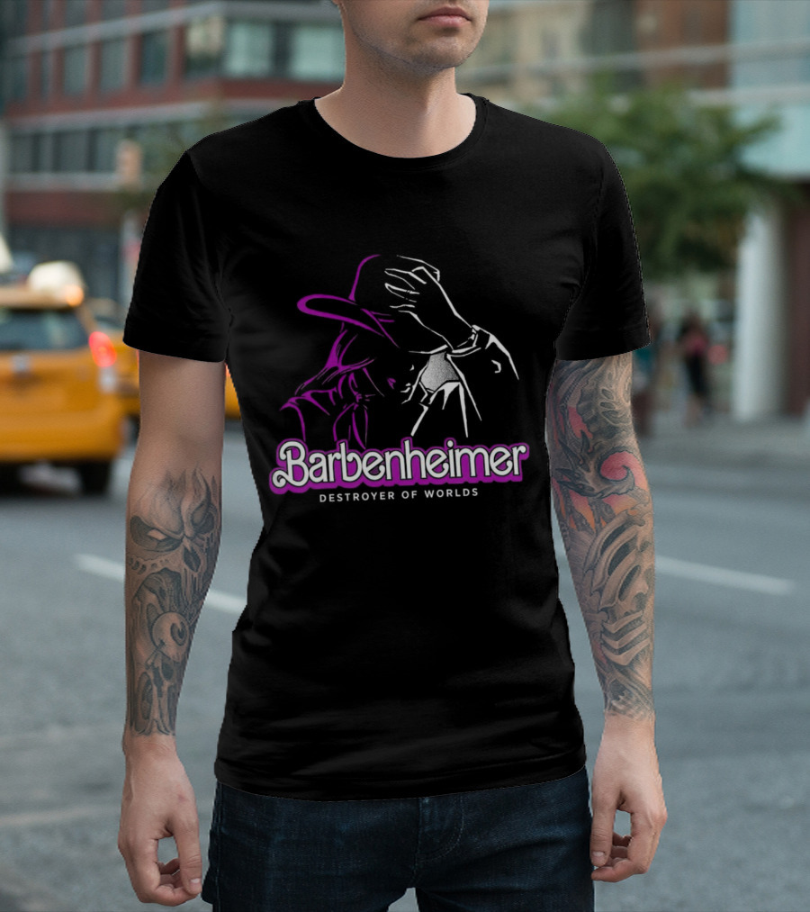 Barbenheimer Destroyer of Worlds Shadowed Figure with Hat T-Shirt
