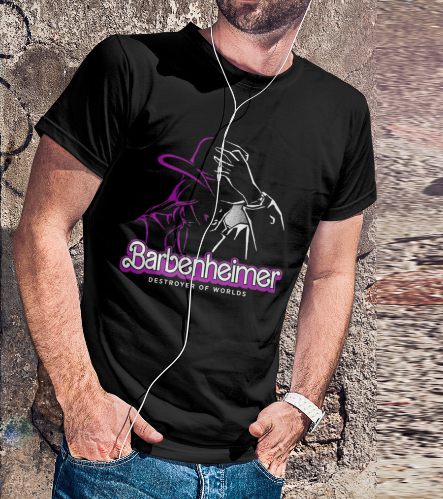 Barbenheimer Destroyer Of Worlds Shadowed Figure With Hat T-Shirt