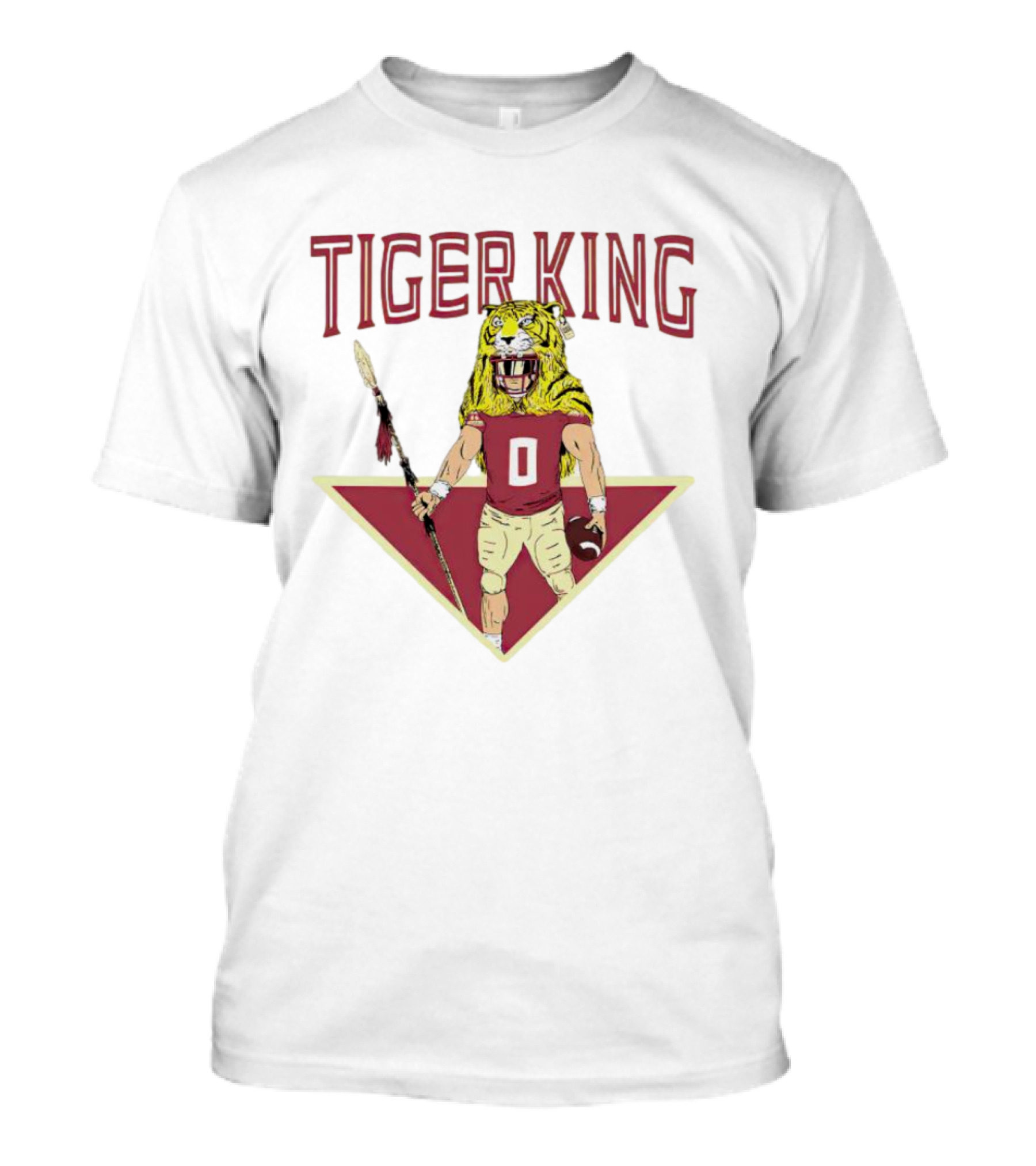 FSU Tiger King Football Warrior With Spear And Helmet T-Shirt