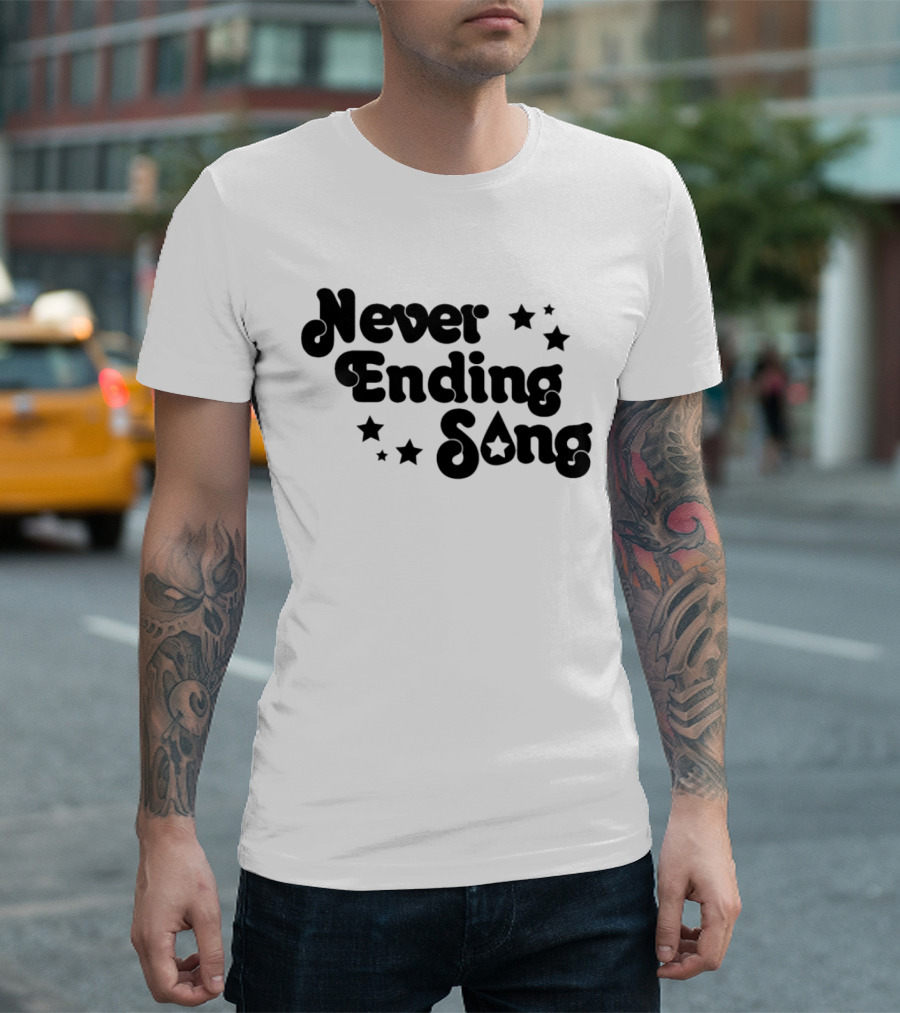 Never Ending Song With Retro Star Accents T-Shirt