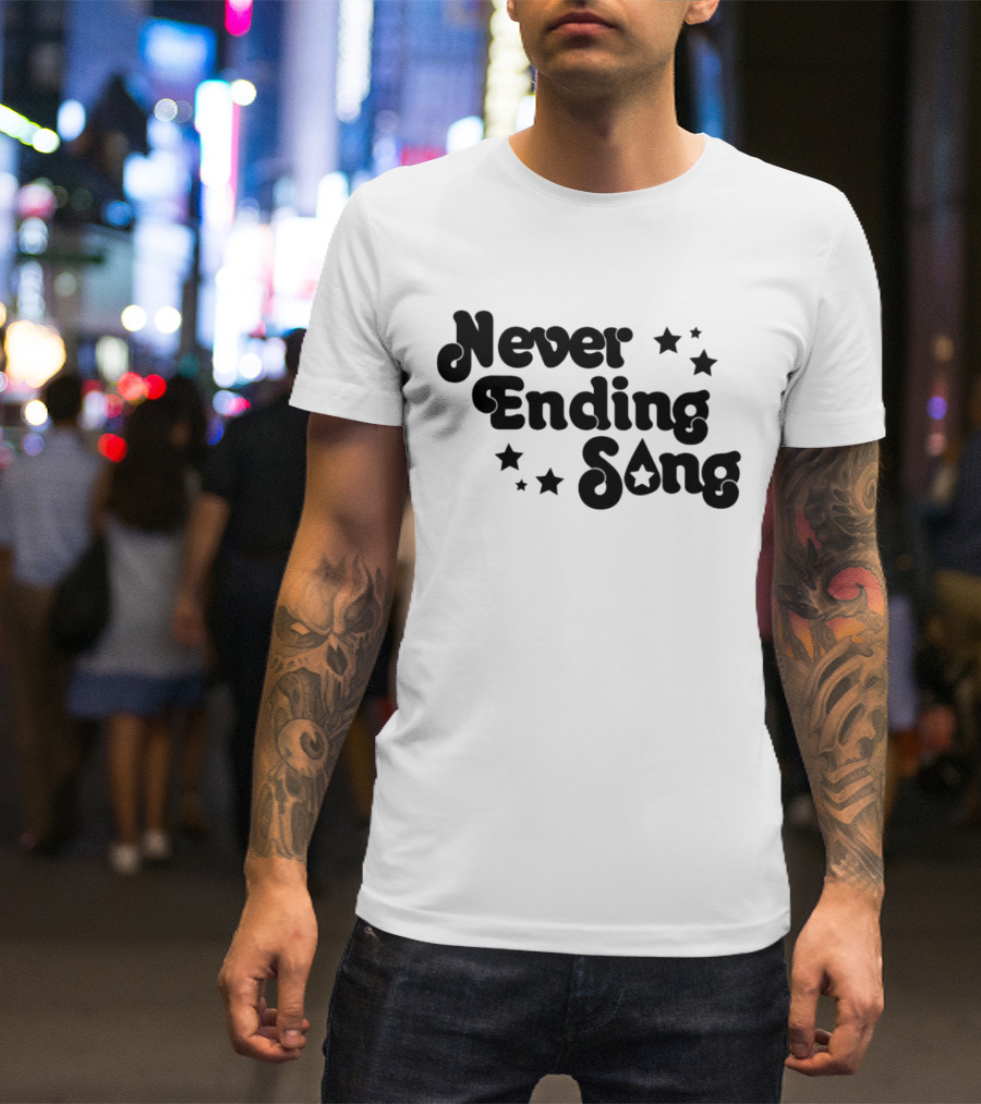 Never Ending Song With Retro Star Accents T-Shirt