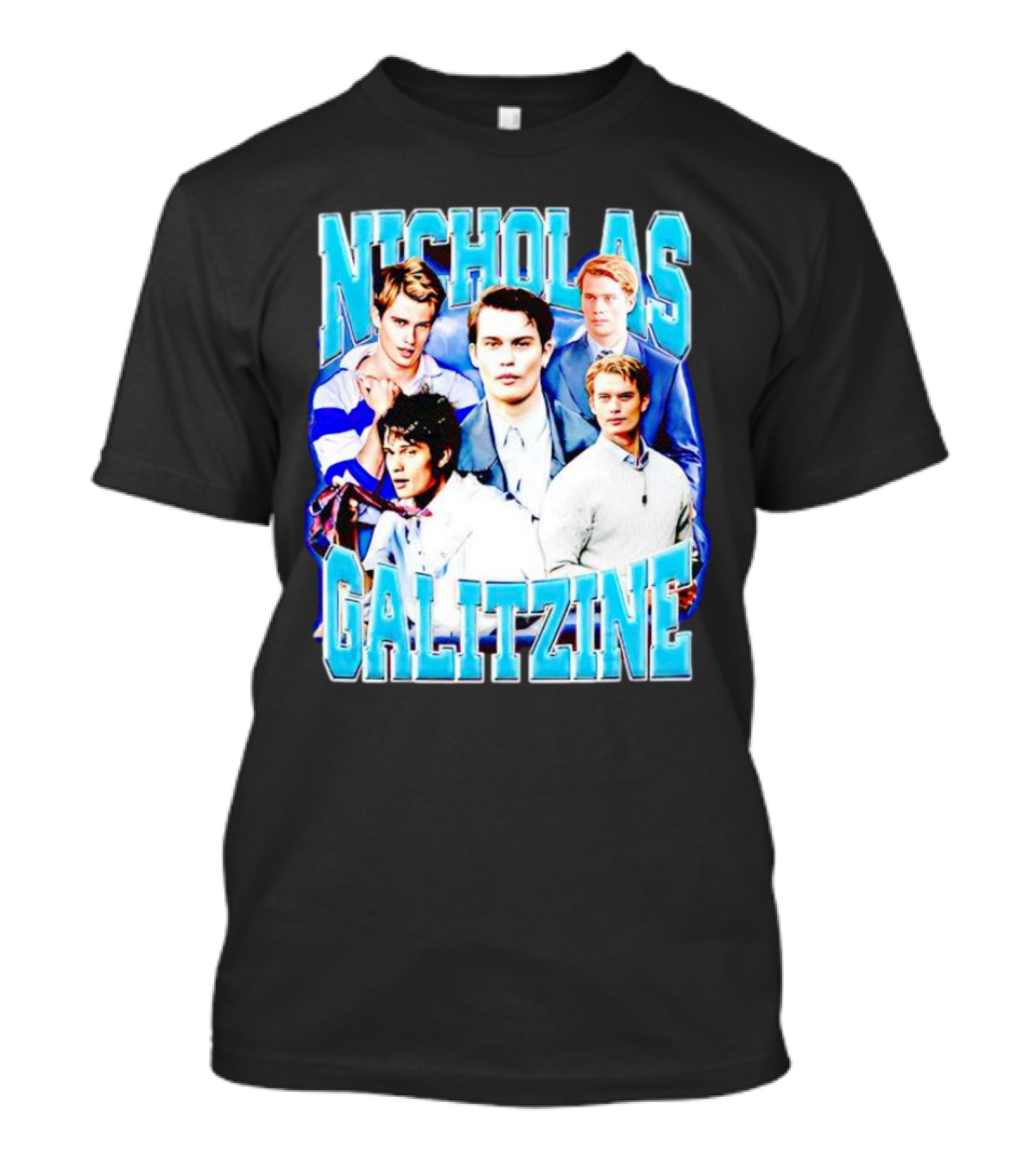 Nicholas Galitzine Collage Blue And White Look T-Shirt