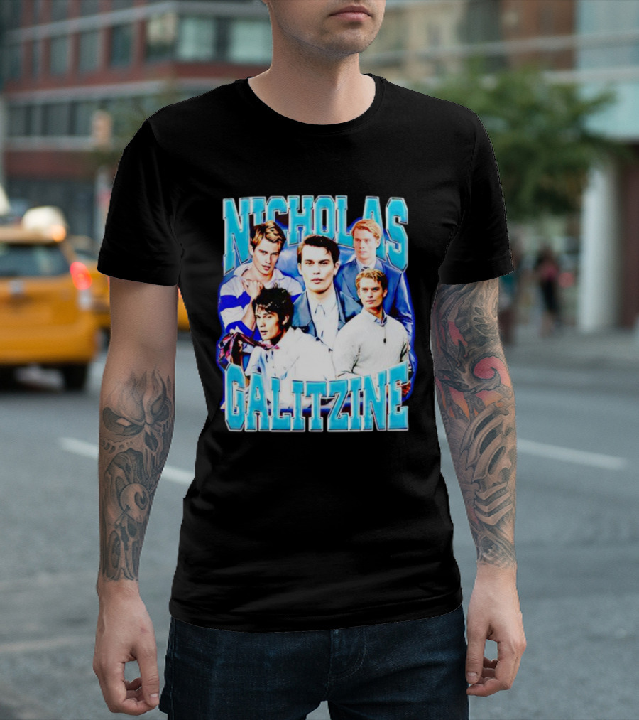 Nicholas Galitzine Collage Blue And White Look T-Shirt