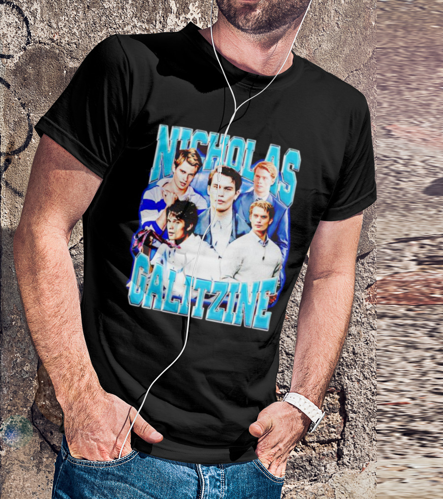 Nicholas Galitzine Collage Blue And White Look T-Shirt