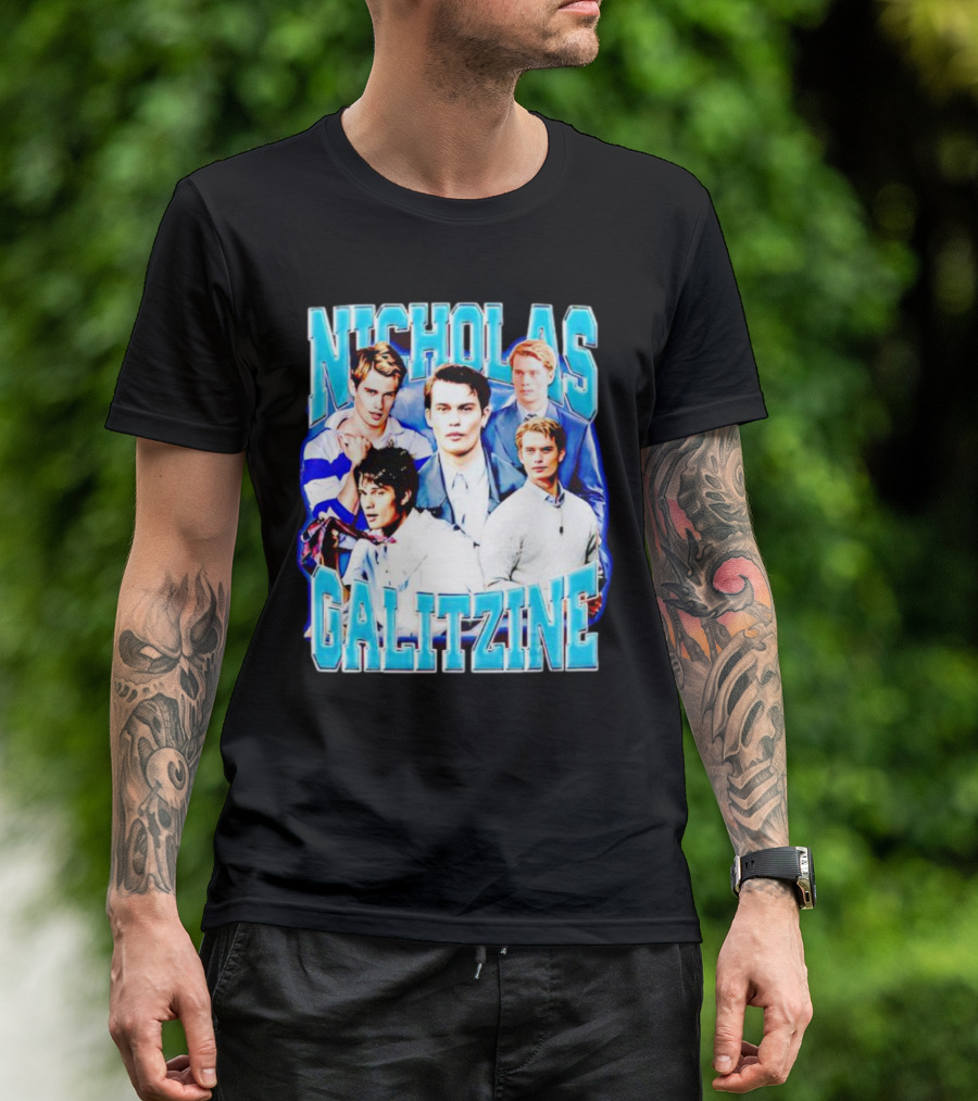 Nicholas Galitzine Collage Blue And White Look T-Shirt