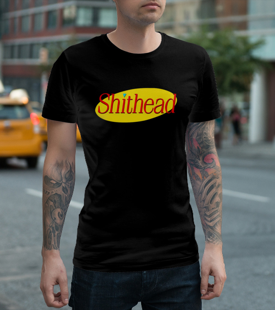 Shitheadsteve Shithead Overlayed on Iconic Yellow T-Shirt