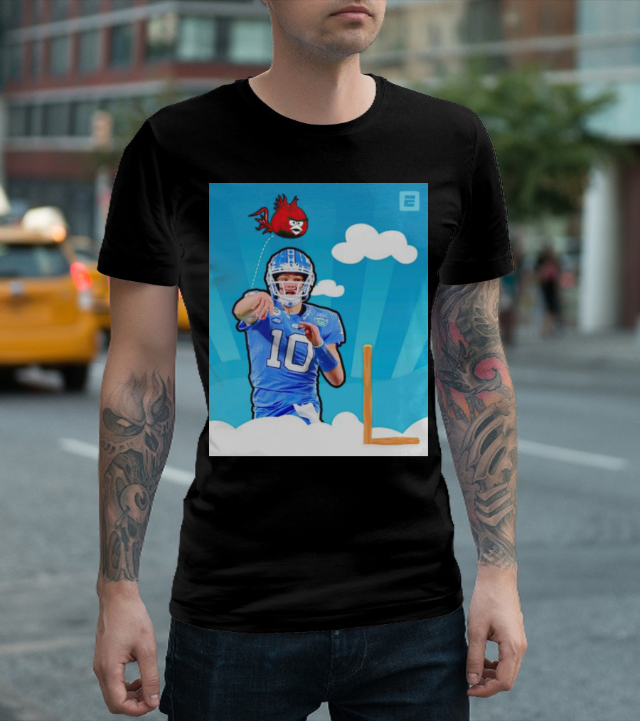 Tar Heels Drake Maye Angry Birds Quarterback Cloud Sky T-Shirt