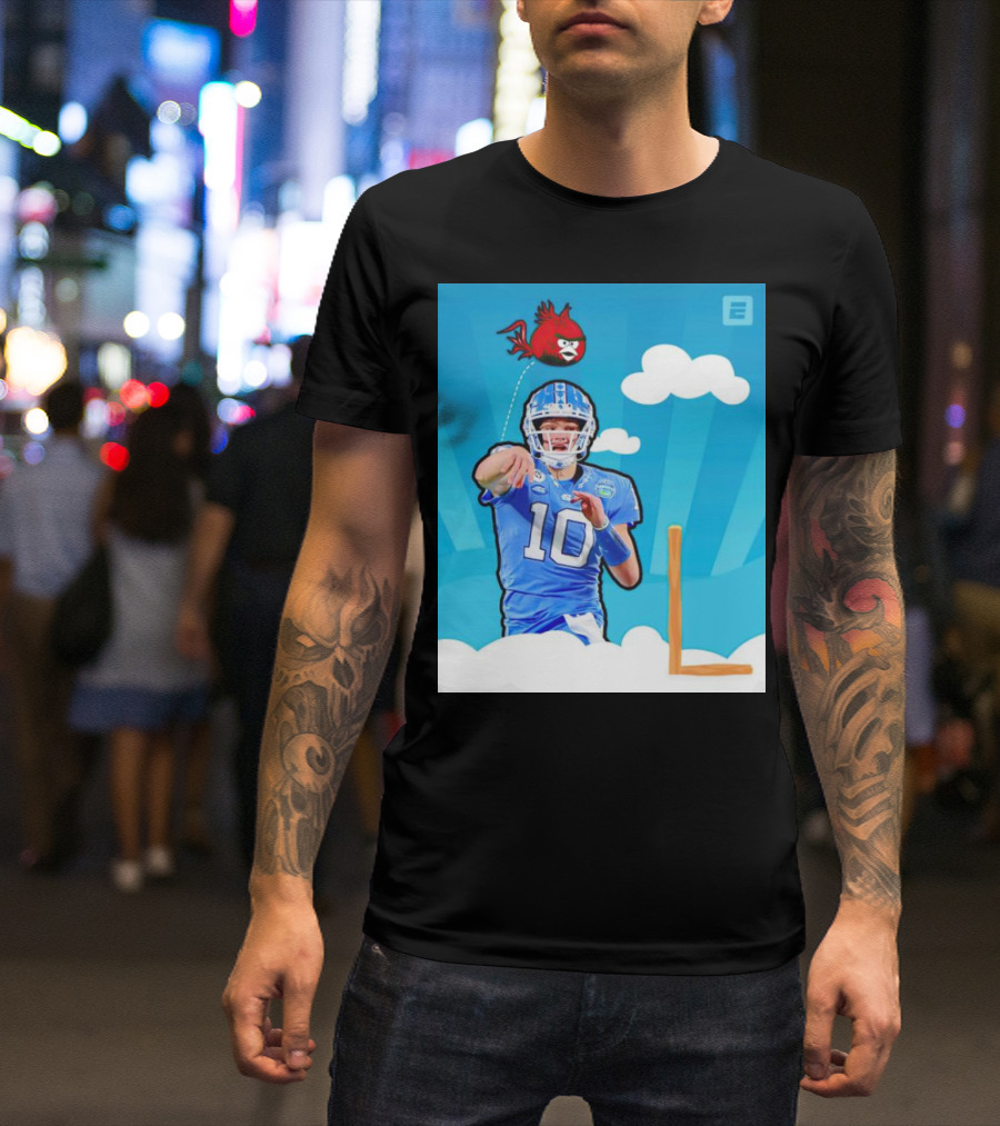 Tar Heels Drake Maye Angry Birds Quarterback Cloud Sky T-Shirt