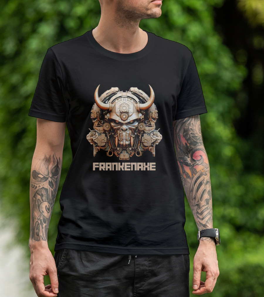 FRANKENAXE Skull Metal Machinery T-Shirt