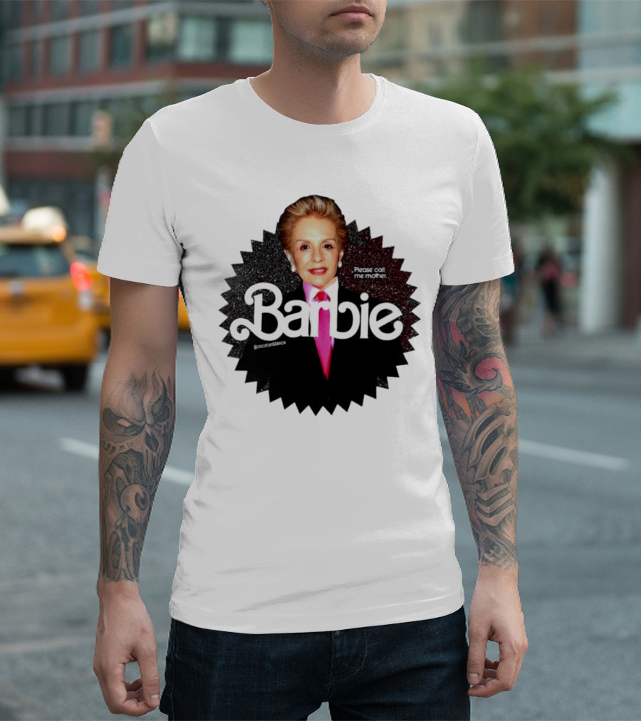 Please Call Me Mother Barbie Black Starburst T-Shirt