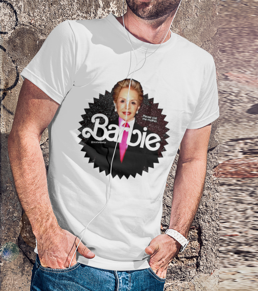 Please Call Me Mother Barbie Black Starburst T-Shirt