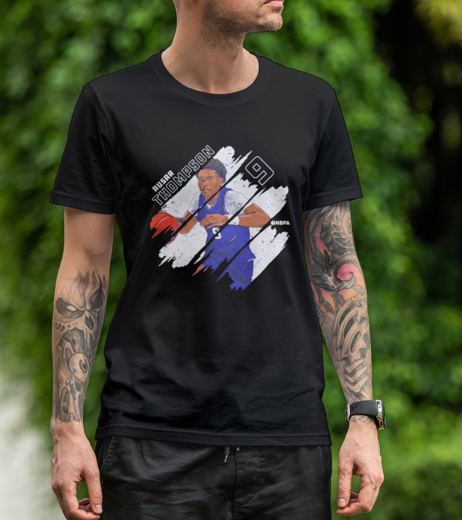 Ausar Thompson 9 Detroit Basketball Stripes NBPA T-Shirt