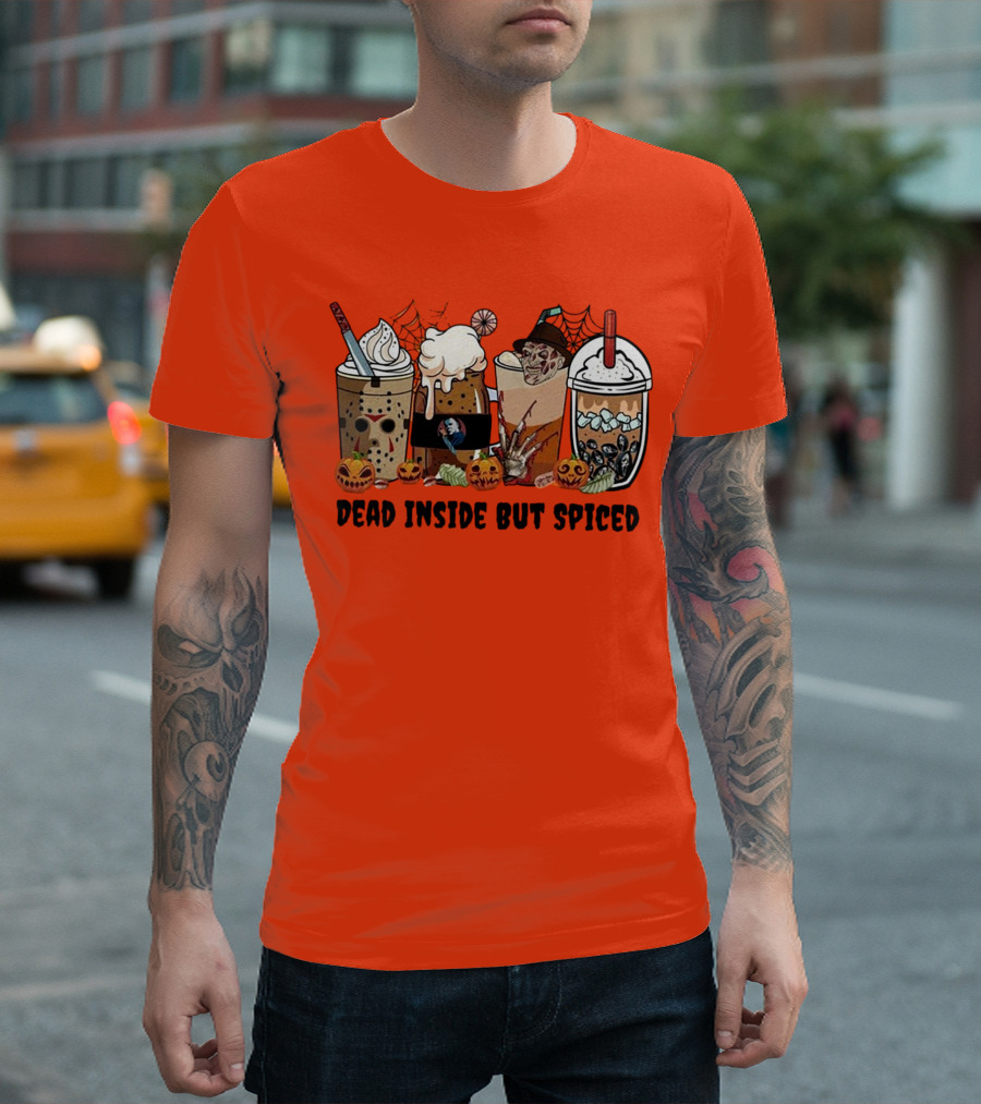 Dead Inside But Spiced Halloween Spooky Pumpkin Latte T-Shirt