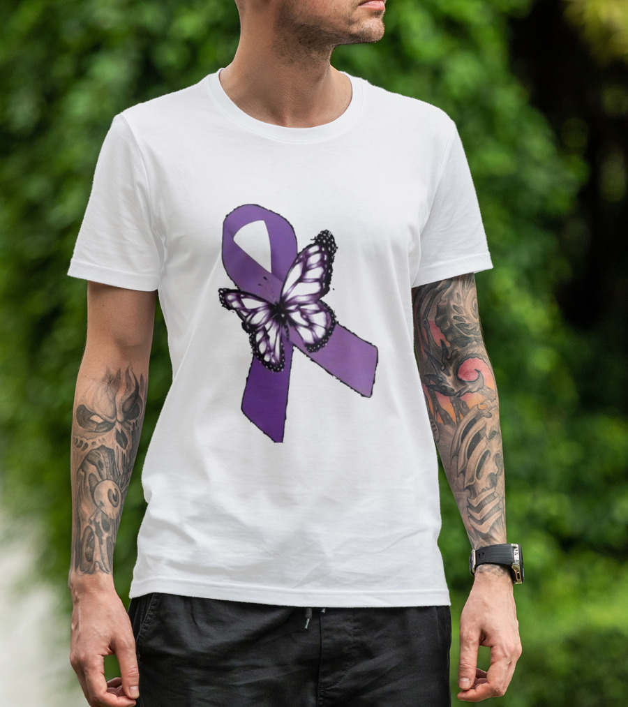 International Overdose Awareness Day Purple Butterfly T-Shirt