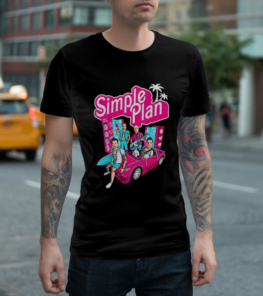 Simple Plan Barbie Dolls and Car Ocean Drive T-Shirt