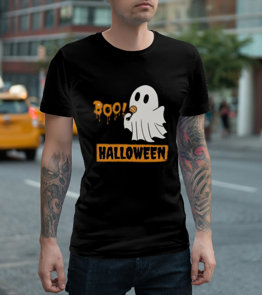 Happy Halloween Boo Cute Singing Ghost Halloween T-Shirt