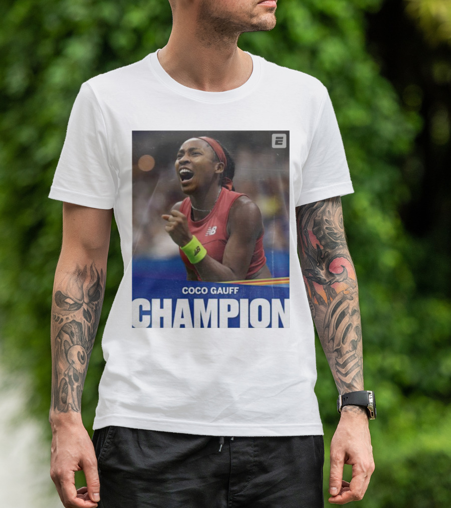 Coco Gauff Champion ESPN Tennis Icon Determination T-Shirt