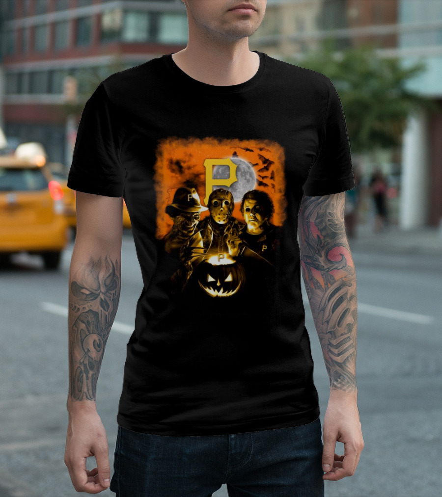 Freddy Krueger Jason Voorhees Michael Myers Pittsburgh Pirates Halloween Horror Mashup T-Shirt