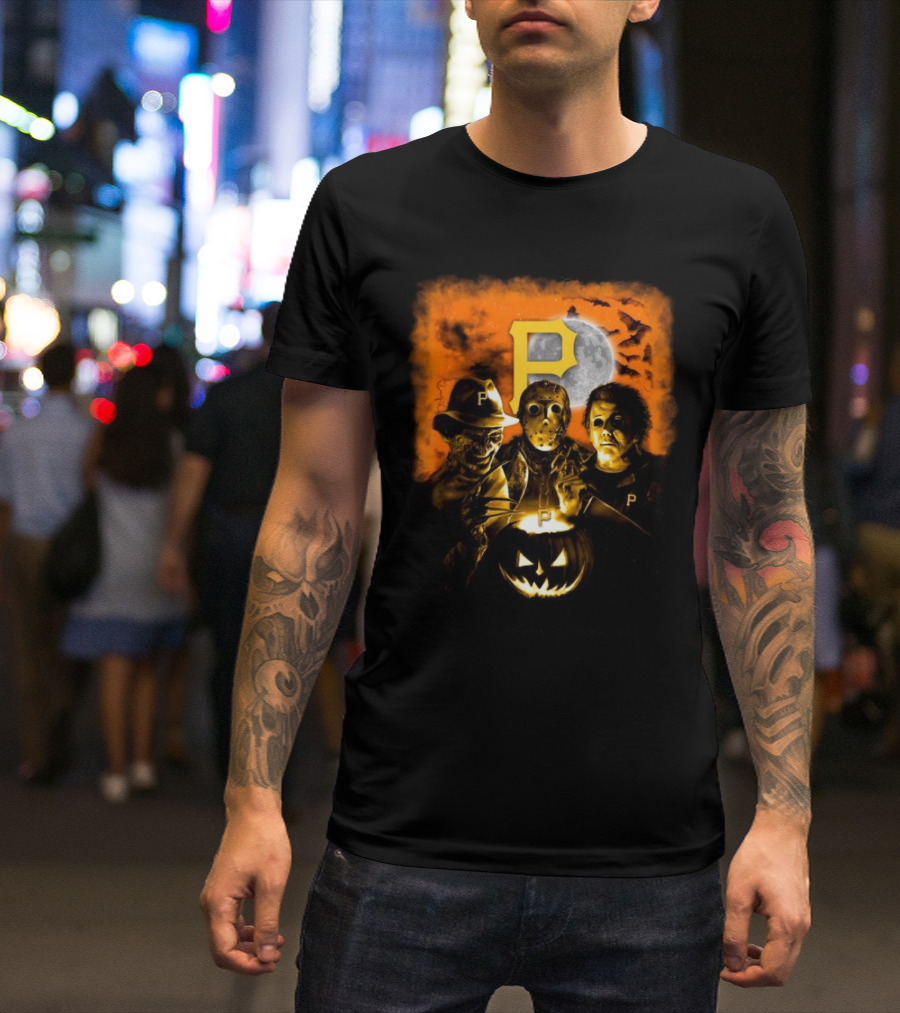 Freddy Krueger Jason Voorhees Michael Myers Pittsburgh Pirates Halloween Horror Mashup T-Shirt