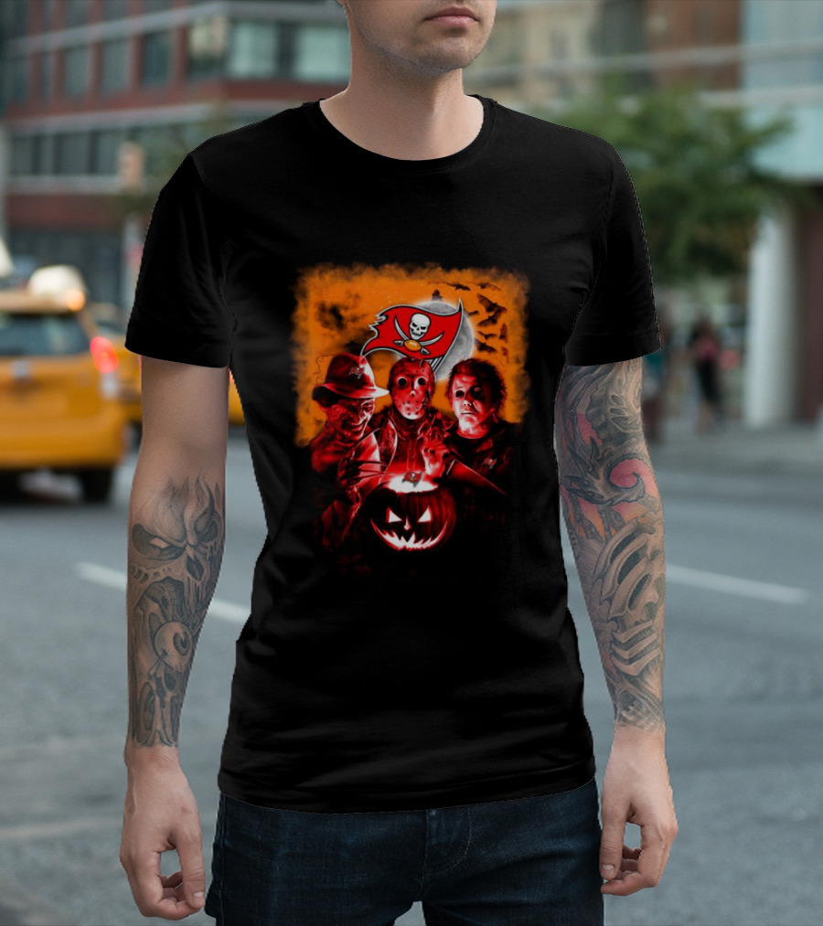 Freddy Krueger Jason Voorhees Michael Myers Tampa Bay Buccaneers Halloween Horror Mashup T-Shirt