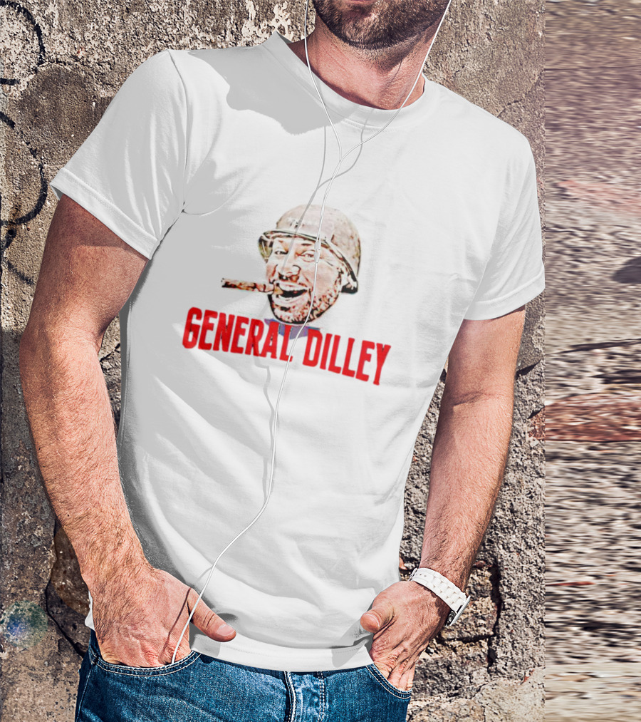General Dilley The Dilley Show Iconic Helmeted Figure With Cigar T-Shirt