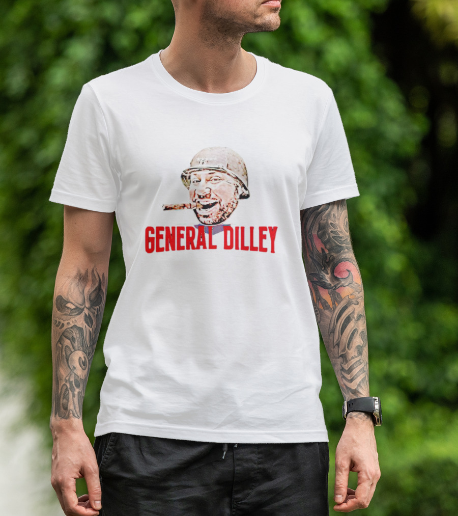 General Dilley The Dilley Show Iconic Helmeted Figure With Cigar T-Shirt