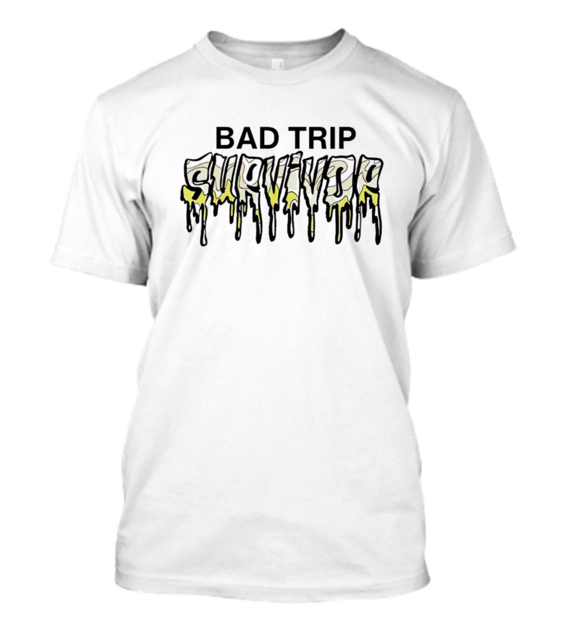 BAD TRIP SURVIVOR Dripping Text T-Shirt