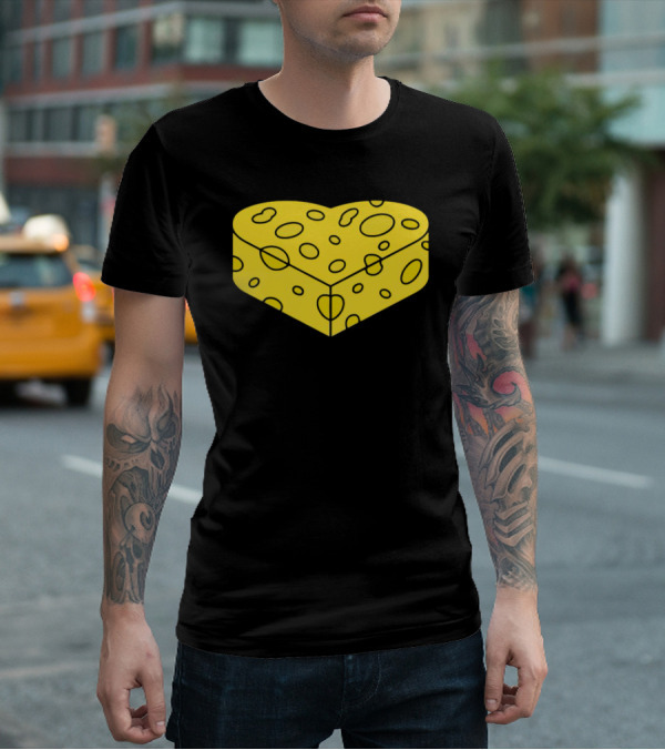 Cheesehead Love Heart-Shaped Cheese Block T-Shirt