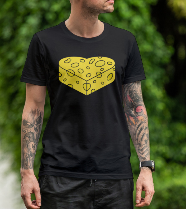 Cheesehead Love Heart-Shaped Cheese Block T-Shirt