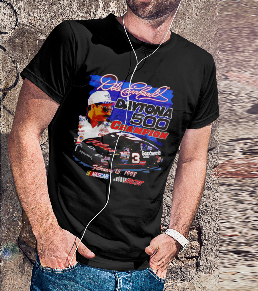 Dale Earnhardt Daytona 500 Champion February 15 1998 NASCAR RCR T-Shirt