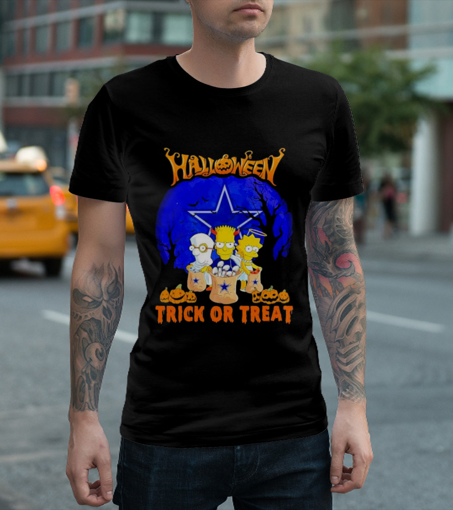 Halloween Dallas Cowboys Simpsons Trick or Treat T-Shirt