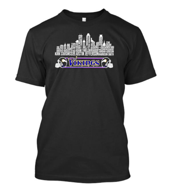 Minnesota Vikings Kirk Cousins Justin Jefferson Adam Thielen Skyline T-Shirt