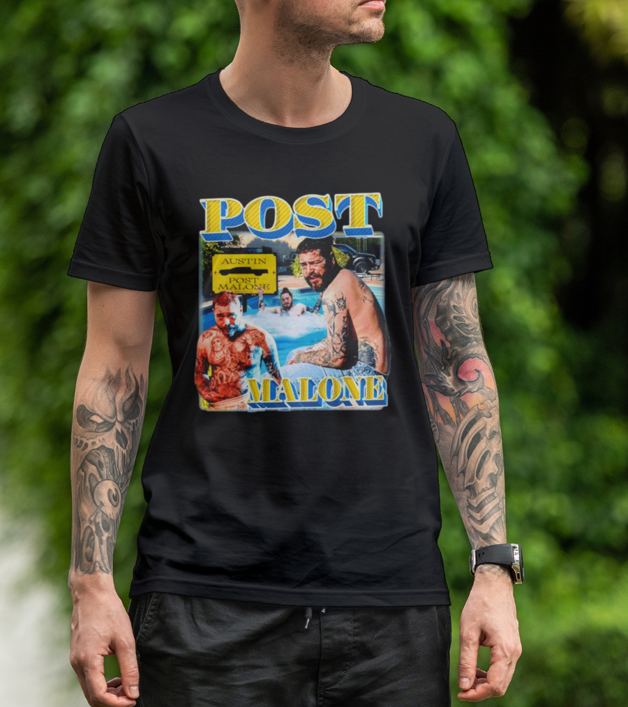 POST MALONE AUSTIN VINTAGE POOL TATTOO T-Shirt