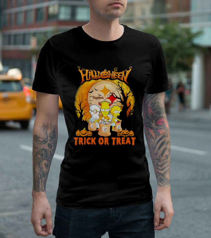 Halloween Steelers Trick or Treat The Simpson T-Shirt
