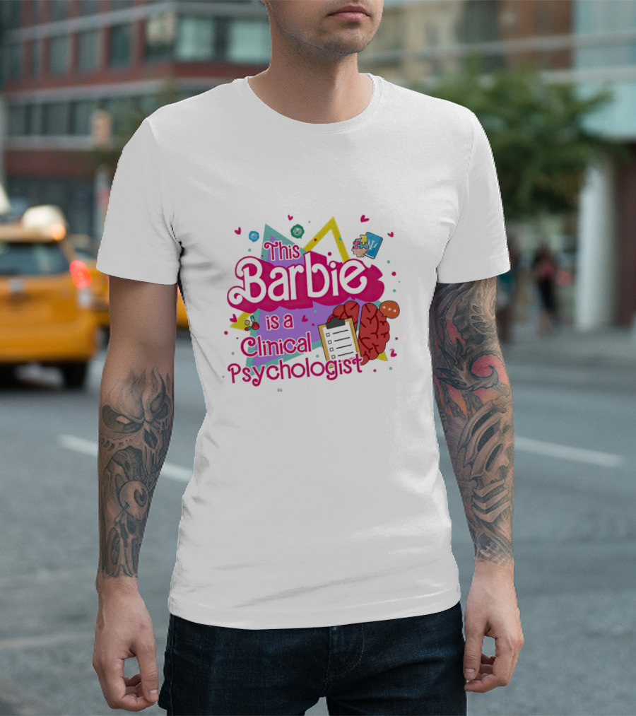 This Barbie is a Clinical Psychologist Brain and Clipboard Retro T-Shirt